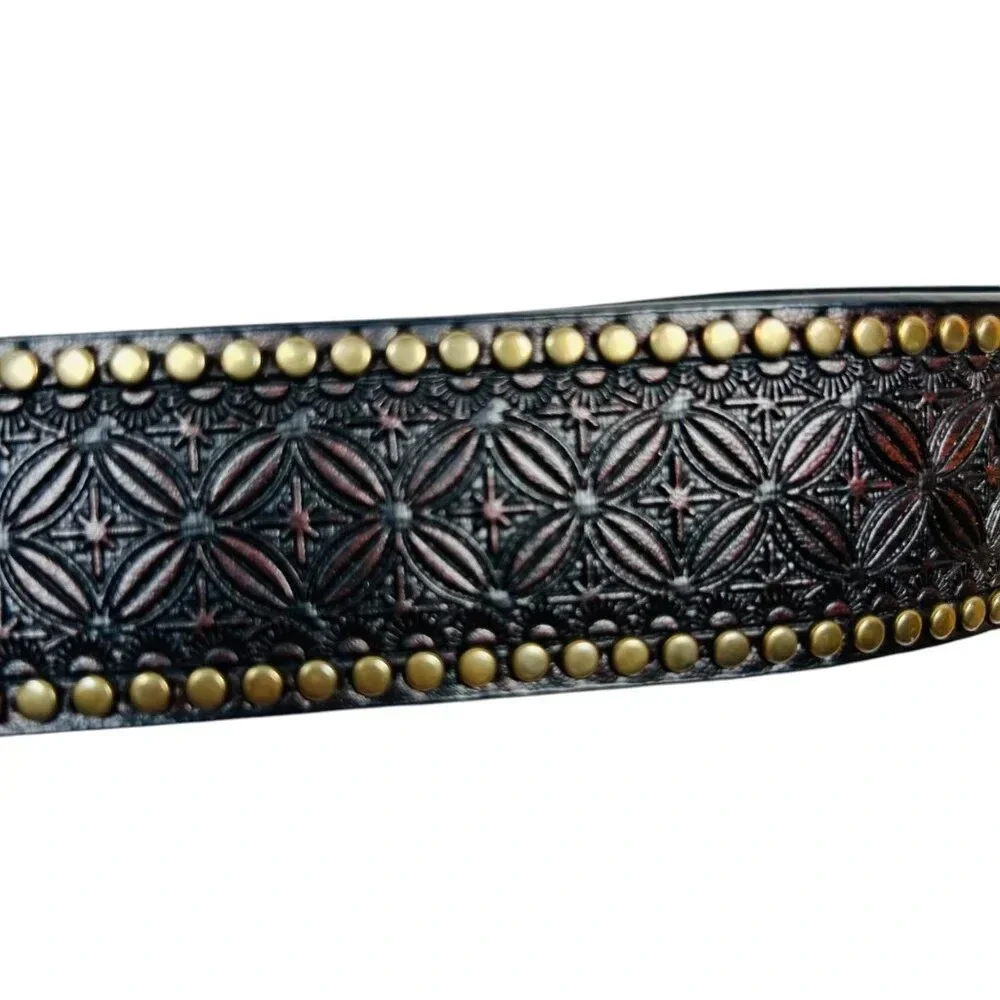 Kids Belt Faux Leather Turquoise Silver Buckle Detail